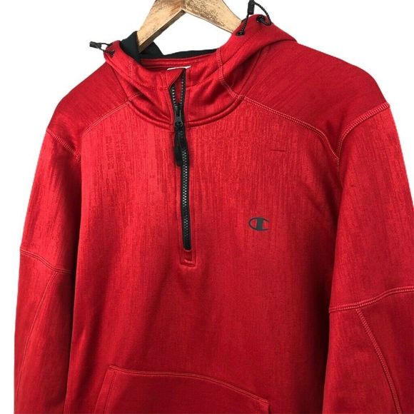 champion red mens hoodie